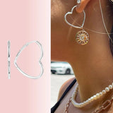 925 Silver Sparkling Love Heart Earrings