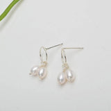 Natural Freshwater Pearl Earrings 925 Sterling Silver Women Wedding Gift
