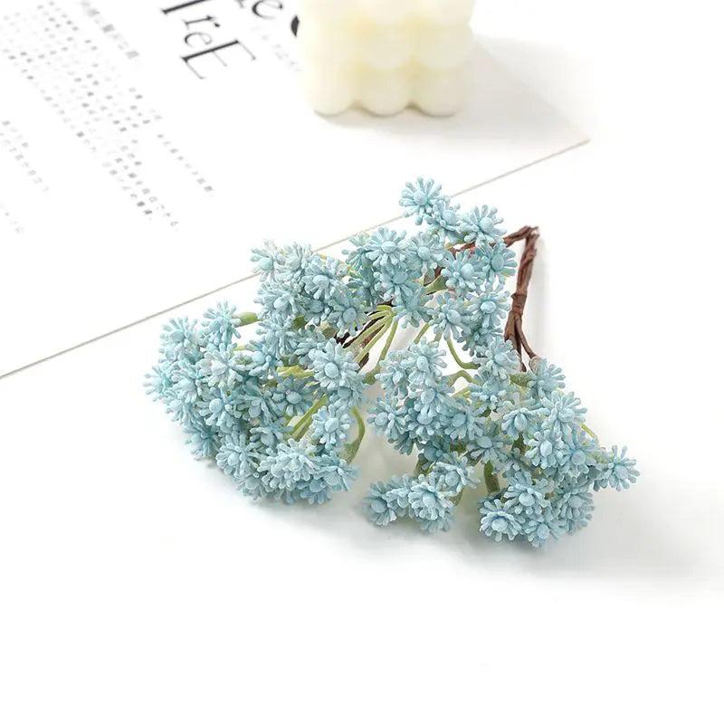 Mini Plastic Artificial Flowers Bouquet Home Room Decor Wedding DIY Wreath