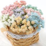 Mini Plastic Artificial Flowers Bouquet Home Room Decor Wedding DIY Wreath