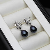 Vintage Flower Freshwater Pearl Earrings Purple