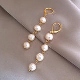 Baroque Freshwater Pearl Tassel Earrings 14K Filled
