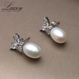 Freshwater Pearl Earrings 925 Silver Girl Gift