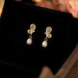 925 Silver Butterfly Pearl Stud Earrings for Women