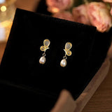 925 Silver Butterfly Pearl Stud Earrings for Women