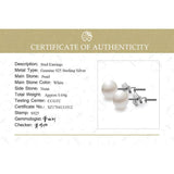Vintage 925 Sterling Silver Natural Pearls Stud Earrings Women Fine Jewelry