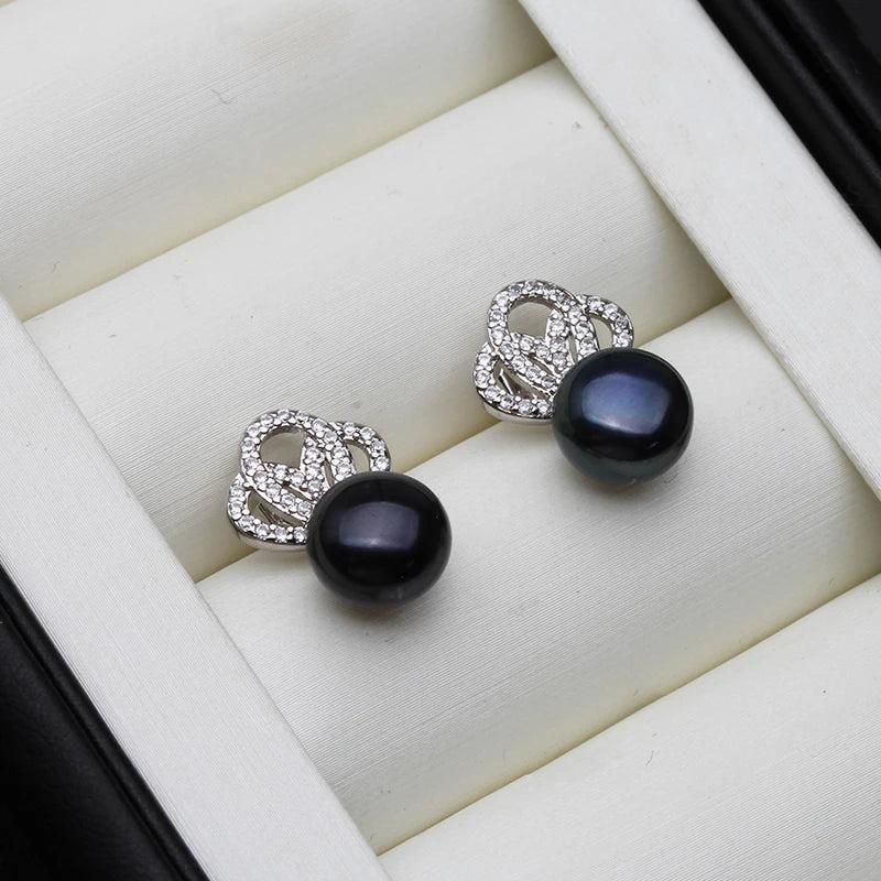 925 Sterling Silver Natural Freshwater Pearl Earrings for Women