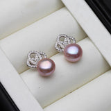 925 Sterling Silver Natural Freshwater Pearl Earrings for Women