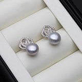 925 Sterling Silver Natural Freshwater Pearl Earrings for Women