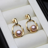 Sterling Silver Natural Pearl Earrings For Women