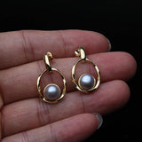 Sterling Silver Natural Pearl Earrings For Women