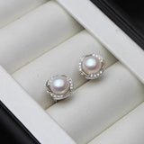 Natural Freshwater Pearl Earrings 925 Silver Stud Earring Anniversary Gift