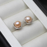 Natural Freshwater Pearl Earrings 925 Silver Stud Earring Anniversary Gift