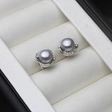 Natural Freshwater Pearl Earrings 925 Silver Stud Earring Anniversary Gift