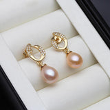 Natural Freshwater Pearl Earrings, Gold Plated Anniversary Gift