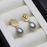Natural Freshwater Pearl Earrings, Gold Plated Anniversary Gift