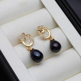 Natural Freshwater Pearl Earrings, Gold Plated Anniversary Gift