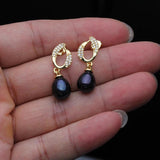 Natural Freshwater Pearl Earrings, Gold Plated Anniversary Gift