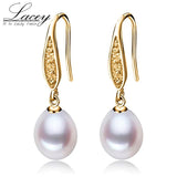 Real Plated Natural Pearl Earring 925 Silver Fine Jewelry Gift