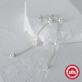 925 Silver Tassel Pearl Drop Earrings Gift Bijoux Jewelry