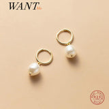 925 Silver Baroque Pearl Hugging Earrings for Women