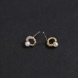 925 Silver Pea Pearl Earrings Vintage 14k Plated Jewelry