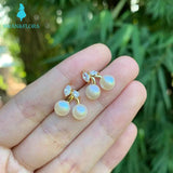 Natural Freshwater Pearl 925 Sterling Silver Heart Stud Earrings
