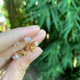 Natural Freshwater Pearl 925 Sterling Silver Heart Stud Earrings