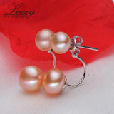 Pink Freshwater Pearl Stud Earrings Wedding