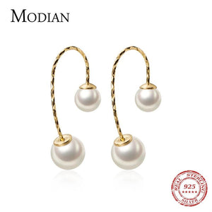 925 Silver Pearl Dangle Earrings for Women Fine Jewelry