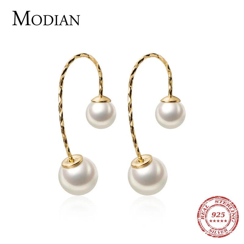 925 Silver Pearl Dangle Earrings for Women Fine Jewelry