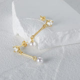 Pearl Lines 925 Sterling Silver Earring Drop Earrings