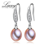 Wedding Pearl Drop Earrings, Sterling Silver Fine Jewelry