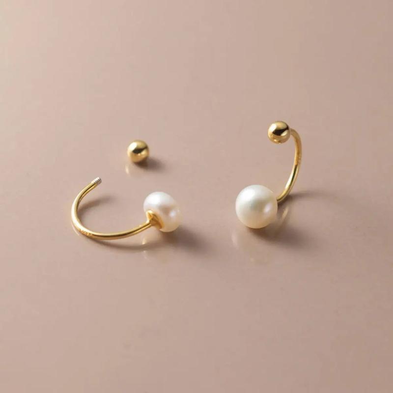 6-7mm Pearl Sterling Silver Stud Earrings for Women