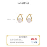 925 Silver Pearl Water Drop Stud Earrings for Girls