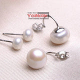 Black Freshwater Pearl Earrings 925 Sterling Silver Jewelry
