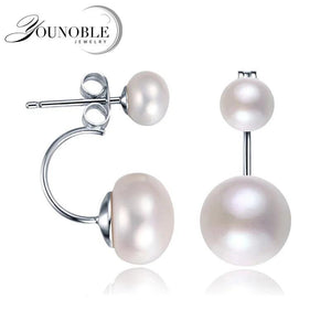 Black Freshwater Pearl Earrings 925 Sterling Silver Jewelry