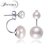Black Freshwater Pearl Earrings 925 Sterling Silver Jewelry