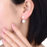 Black Freshwater Pearl Earrings 925 Sterling Silver Jewelry