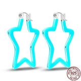 925 Sterling Silver Rosegold CZ Hoop Earrings