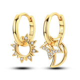 925 Sterling Silver Rosegold CZ Hoop Earrings