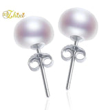925 Silver Pearl Earrings Natural Freshwater Stud Wedding Gift