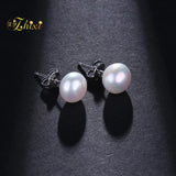 925 Silver Pearl Earrings Natural Freshwater Stud Wedding Gift