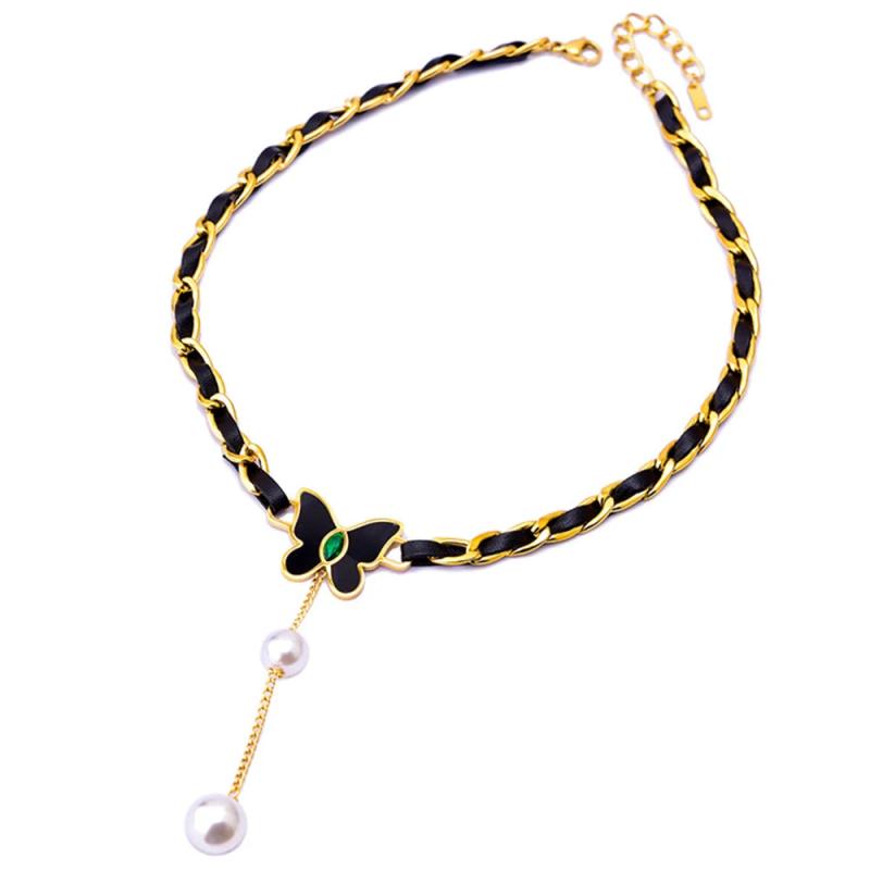 Butterfly Necklace with Pearl Pendant, Intellectually Charming
