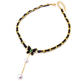 Butterfly Necklace with Pearl Pendant, Intellectually Charming