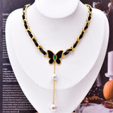 Butterfly Necklace with Pearl Pendant, Intellectually Charming