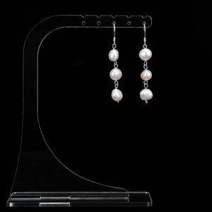 Baroque Shape Freshwater Pearls Tassel Earrings 925 Sterling Silver