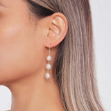 Baroque Shape Freshwater Pearls Tassel Earrings 925 Sterling Silver