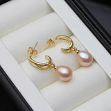 Natural Stone Pearl Earring Women 925 Silver Daughter Birthday Gift