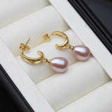 Natural Stone Pearl Earring Women 925 Silver Daughter Birthday Gift